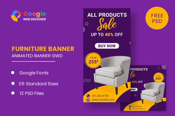 Furniture Google Adwords HTML5 Banner Ads GWD