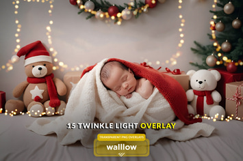 Twinkle bokeh string light transparent png overlay
