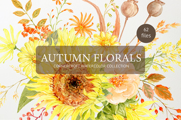 Watercolor Autumn Florals Collection