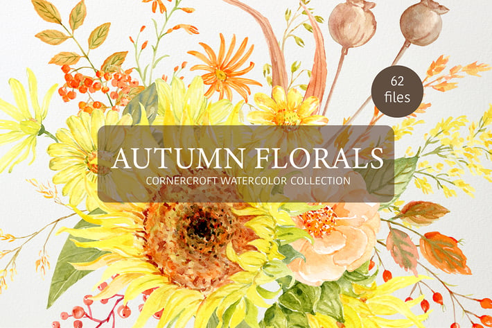 Watercolor Autumn Florals Collection