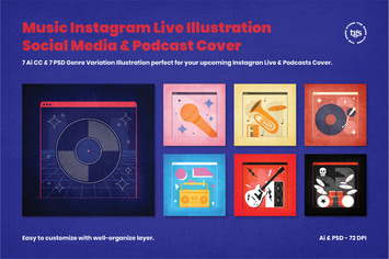 Music Instagram Live & Podcast Cover Illustration