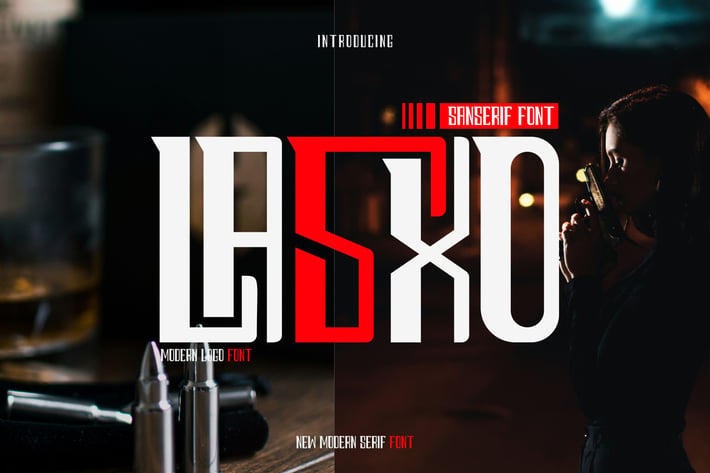 Lasxo Logotype Vintage Sanserif Font