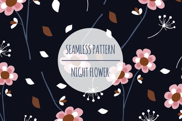 Night Flower – Seamless Pattern
