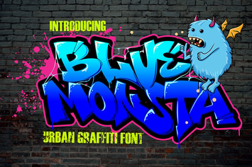 Blue Monsta - Cute Graffiti font