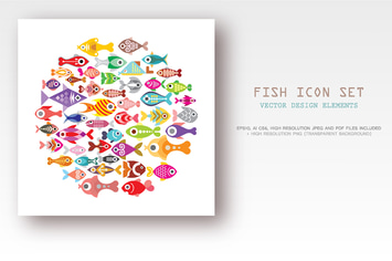 Fish icon set