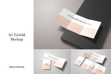 A5/A4 Tri-fold Brochure Mockup