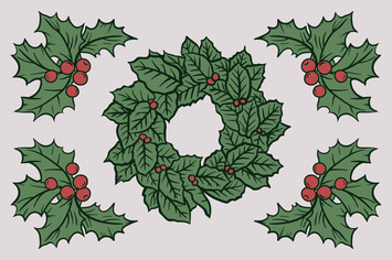 Christmas Autumn Berries Drawing