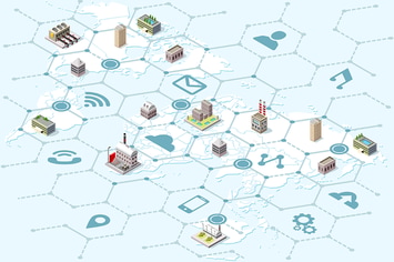 Isometric Map with Logistics Icons