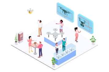 Drone Technology Isometric Illustration - G1