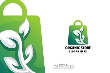 Organic Store Gradient Logo Template