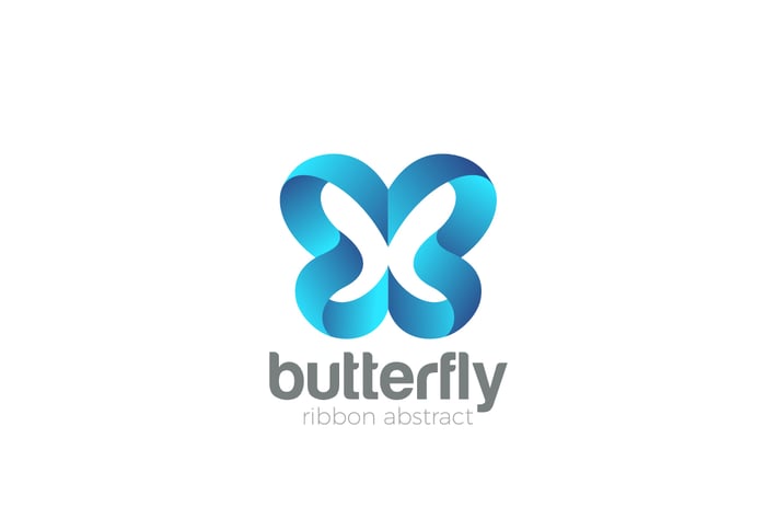 Logo Butterfly abstract Ribbon style