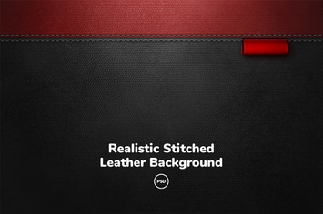 Realistic stitched leather background