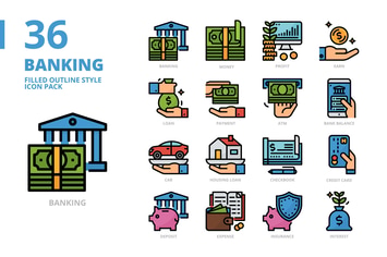 Banking Filled Outline