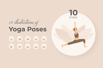 Lucka Yoga Poses - 10 illustrations Vol. 1