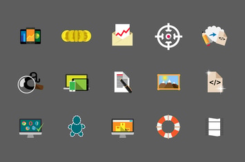 IT services flat icons