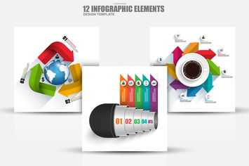 Modern 3D Business Infographic Elements