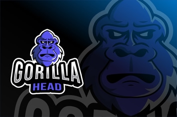 Gorilla Head Esport Logo Template