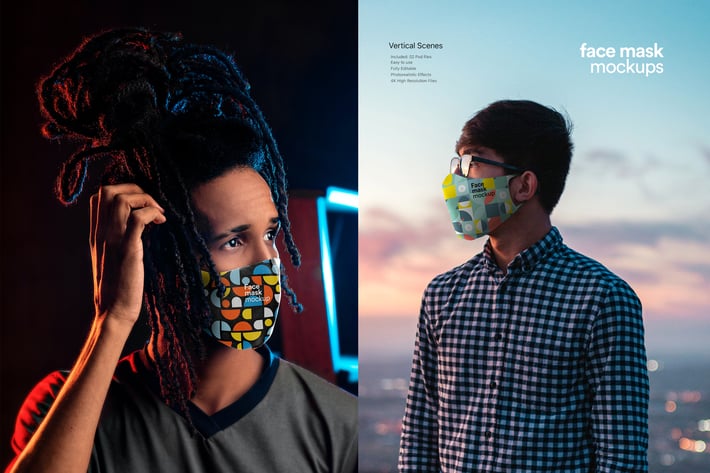 Face Mask Mockup Template