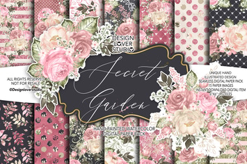 Secret Garden digital paper pack
