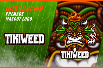 Tiki Weed Mask - Mascot Esport Logo Template