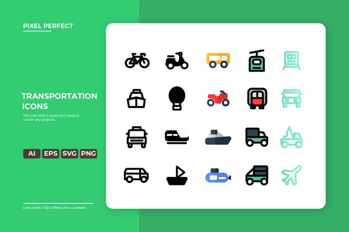 Transportation Icon - 5 styles