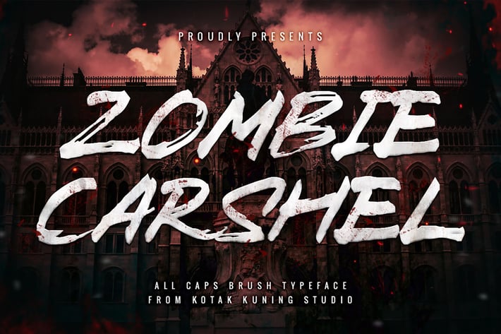 Zombie Carshel - Brush Textured Font