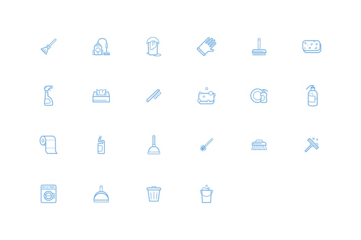 set of vector cleaning icons