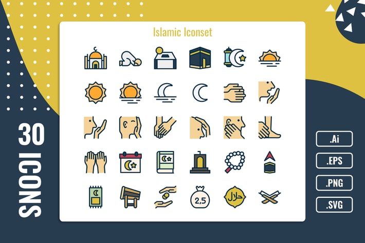 30 Iconset Islamic with 5 styles variant
