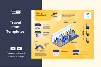 Travel Infographic Template: Flight