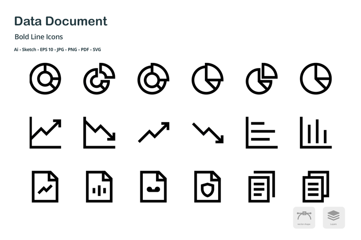 Data Document Mini Bold Line Vector Icons