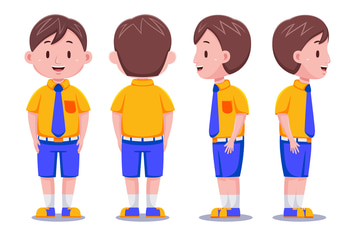 Cute Kids Boy Student #01
