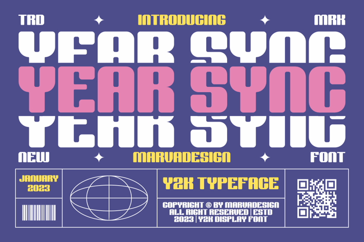 Year Sync - A Modern Y2K Font