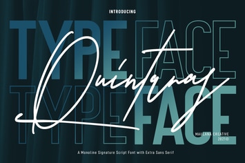 Quintaras Signature Script Extras Sans Serif Font