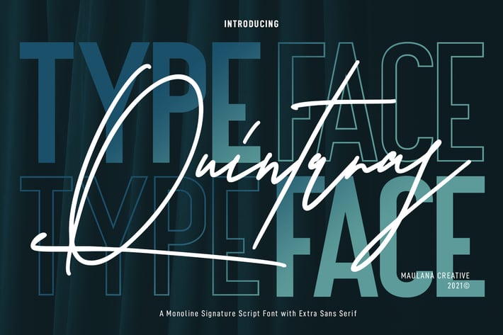 Quintaras Signature Script Extras Sans Serif Font