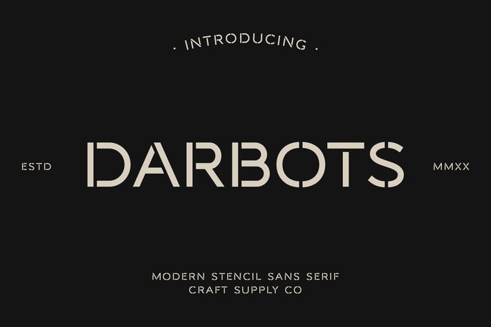 Darbots - Modern Stencil Sans Serif Font