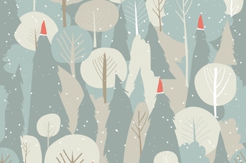 Seamless vector winter forest pattern. Christmas b
