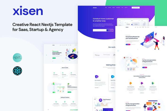 Xisen - Creative React Nextjs Template for Saas 