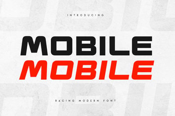 Mobile - Modern Racing Car Font