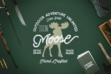 Moose Vintage Logo Template / Label