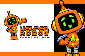 Smart Modern Helper Robot Mascot Logo