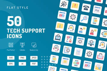Tech Support Flat Icons