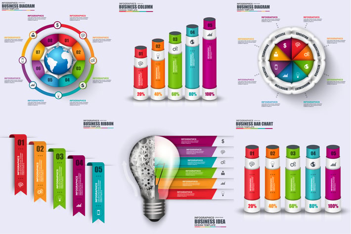 Abstract 3D Digital Infographics