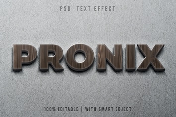 3D Wood Text Effect - Template