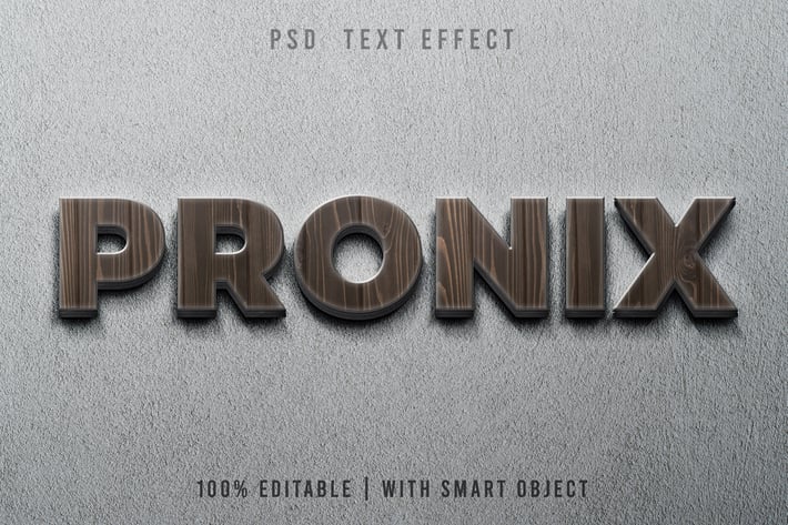3D Wood Text Effect - Template