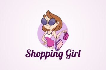 Shopping Girl - Fashion Mascot Logo