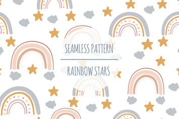 Rainbow Stars – Seamless Pattern