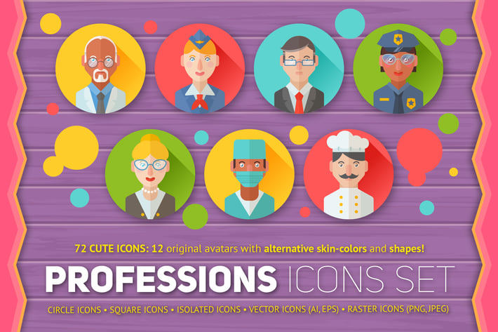 Professions Avatars Set