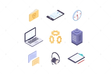 Business and technology - vector colorful objects