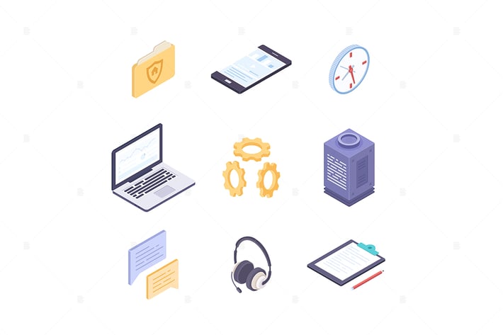 Business and technology - vector colorful objects