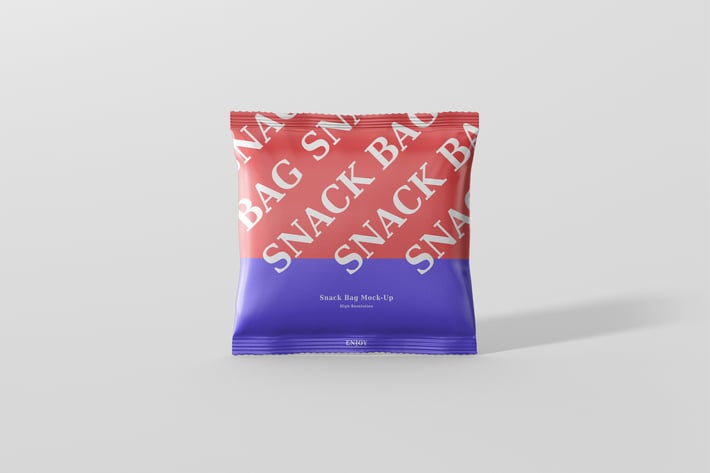 Snack Foil Bag Mockup - Square Size